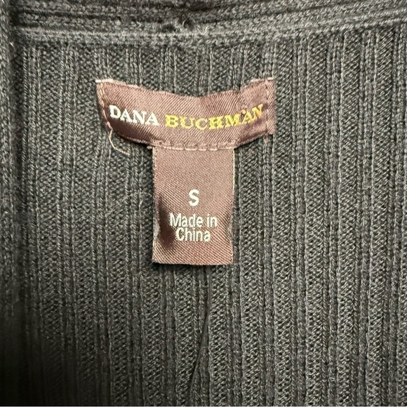 Dana Buchman NWT Small uptown chic  Black Fringe Cardigan longer length - Picture 7 of 7